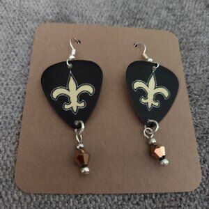 Women's NEW ORLEANS SAINTS GUITAR PICK EARRINGS